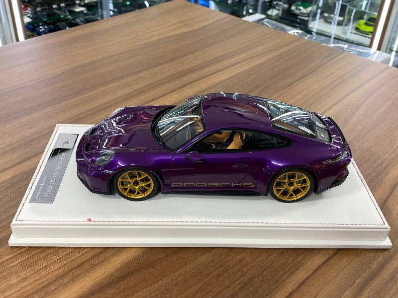 1/18 Resin IVY Models Porsche 911 S/T (992) Metallic Purple / Gold Rim Limited-15 pcs