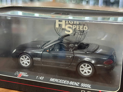 1/43 Diecast Mercedes Benz 500 SL Grey Metallic  (High Speed Model Collection)
