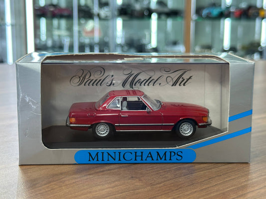 1/43 Diecast Mercedes 350 SL Cabriolet Hard Top in Red (Minichamps)