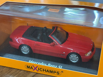 1/43 Diecast Mercedes Benz SL 1999 in Red (Maxichamps)