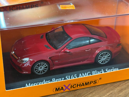 1/43 Diecast Mercedes Benz SL65 AMG Black Series (R230) 2009 in Red (Maxichamps)
