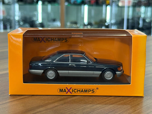 1/43 Diecast Mercedes Benz 560 SEC 1986 in Black Metallic (Maxichamps)