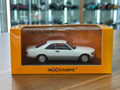 1/43 Diecast Mercedes Benz 560 SEC 1986 in White (Maxichamps)