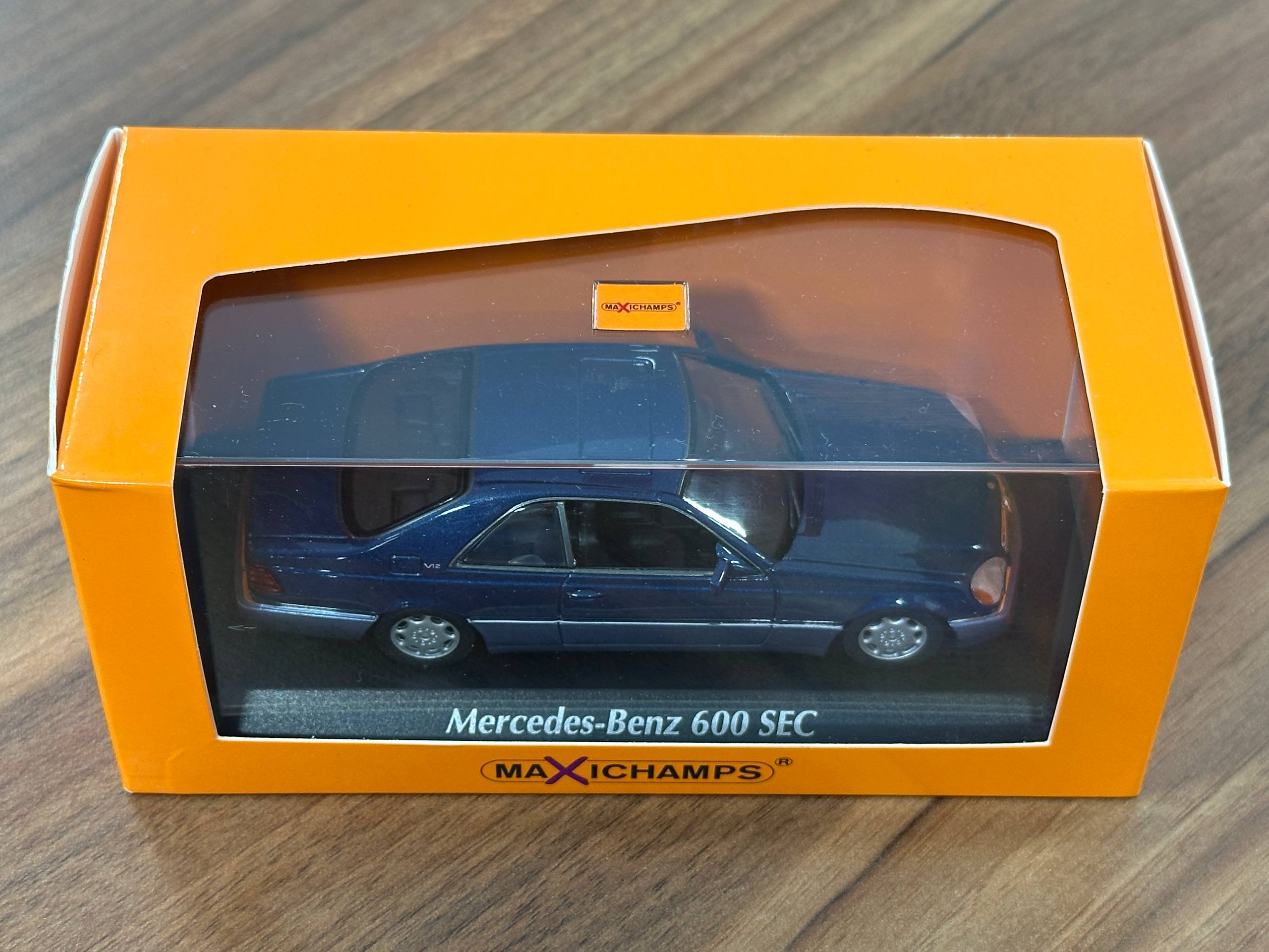 1/43 Diecast Mercedes Benz 600 SEC (C140) 1992 in Blue Metallic