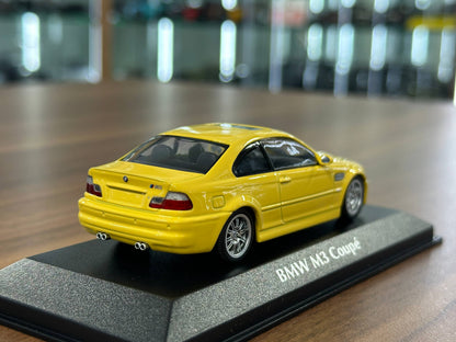 1/43 Diecast BMW M3 Coupe (E46) 2001 in Yellow (Maxichamps)