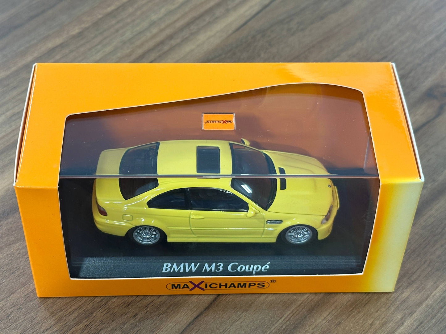 1/43 Diecast BMW M3 Coupe (E46) 2001 in Yellow (Maxichamps)