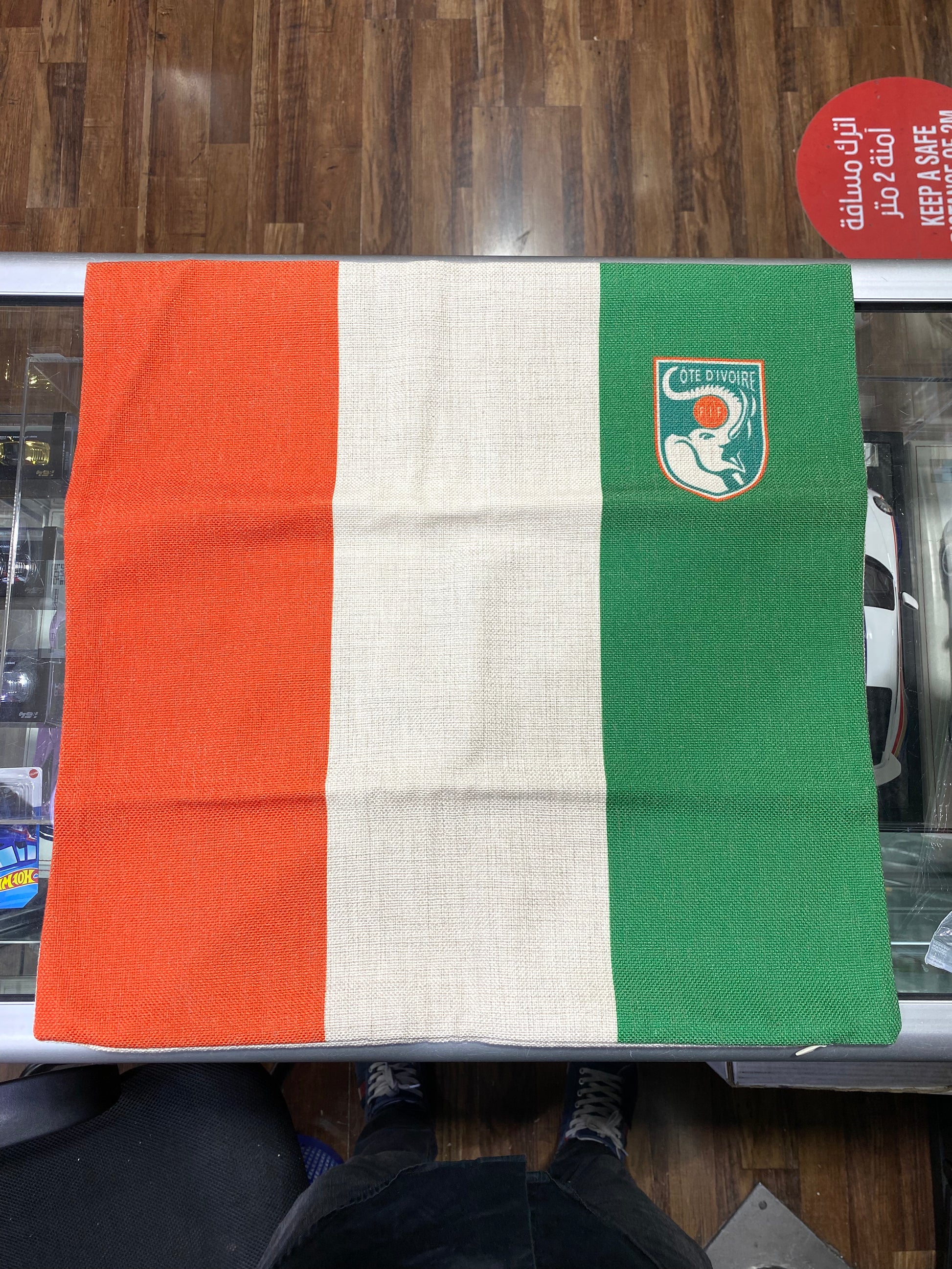 Cushion Cover IVORY COAST FLAG  45 x 45|Sold in Dturman.com Dubai UAE.