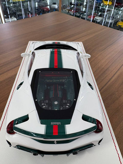 Ferrari 488 Pista 1:18 Resin – Dino Models – White Green/Red Stripe – Limited 5 pcs