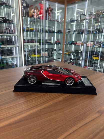 HH Models Bugatti Tourbillon – Red & Carbon Fibre Crimson – 1:18 Resin Model ( Limited 30 pcs)