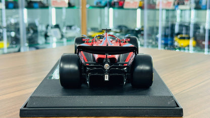 Bburago Ferrari SF‑24 Charles Leclerc #16 – 3rd Miami GP 2024 – Matt Red/Blue – 1:18 Metal Diecast Model