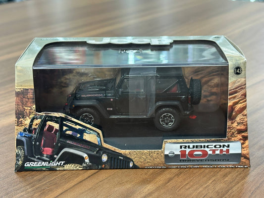 1/43 Diecast Model Greenlight Jeep Rubicon 10th Anniversary – Black