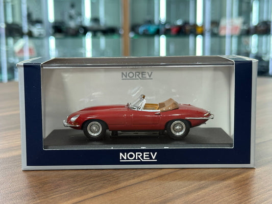 Norev Jaguar E-Type Cabriolet (1961) – Carmin Red – 1:43 Diecast Model