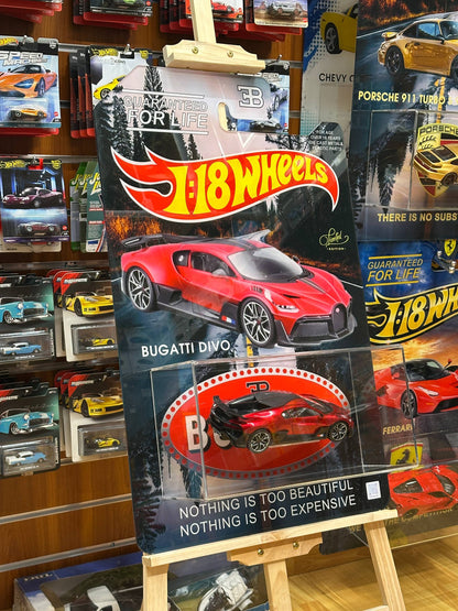 Custom Made Luxury Art – Bugatti Divo Wheels 3D – Including Licensed 1:18 Scale Model