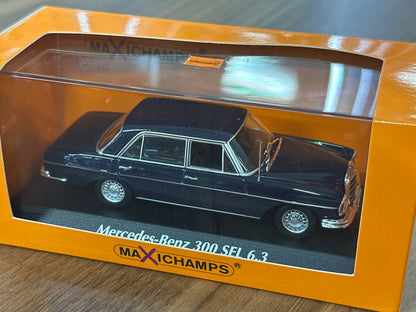 1/43 Diecast Maxichamps Mercedes Benz 300 SEL 6.3 (W109) 1968 Dark Blue