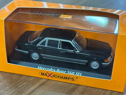 1/43 Diecast Maxichamps Mercedes Benz 560 SEL 1990 in Black