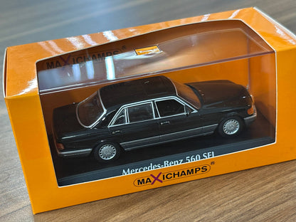 1/43 Diecast Maxichamps Mercedes Benz 560 SEL 1990 in Black