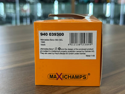 1/43 Diecast Maxichamps Mercedes Benz 560 SEL 1990 in Black