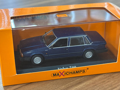 1/43 Diecast Maxichamps Volvo 740 1986 Dark Blue Metallic