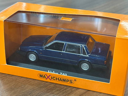 1/43 Diecast Maxichamps Volvo 740 1986 Dark Blue Metallic
