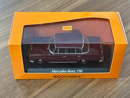 1/43 Diecast Maxichamps Mercedes Benz 190 1961 in Dark Red