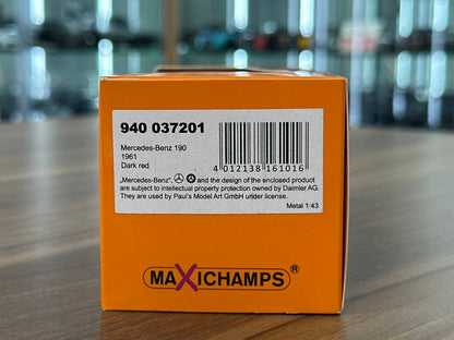 1/43 Diecast Maxichamps Mercedes Benz 190 1961 in Dark Red