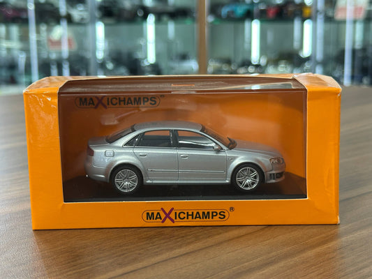 1/43 Diecast Maxichamps Audi RS4 2004 in Silver Metallic