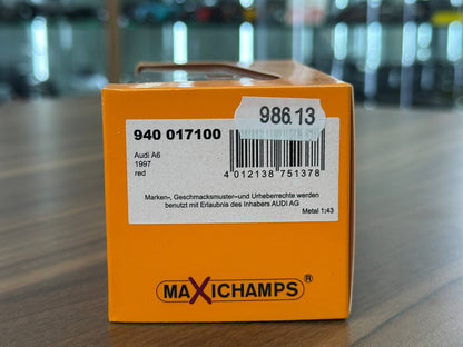 1/43 Diecast Maxichamps Audi A6 1997 in Red