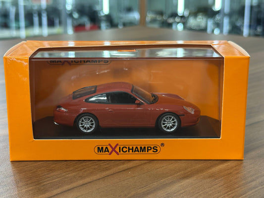 1/43 Diecast Maxichamps Porsche 911 Carrera 2001 in Orange Red Metallic
