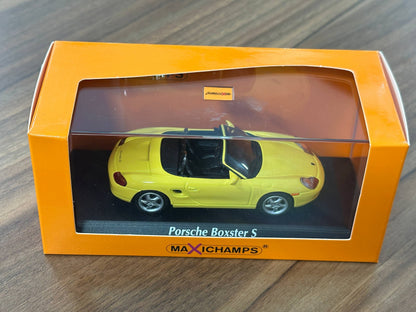 1/43 Diecast Maxichamps Porsche Boxster S 1999 in Yellow