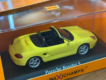 1/43 Diecast Maxichamps Porsche Boxster S 1999 in Yellow