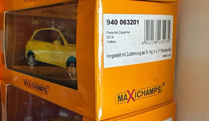 1/43 Diecast Maxichamps Porsche Cayenne 2014 in Yellow