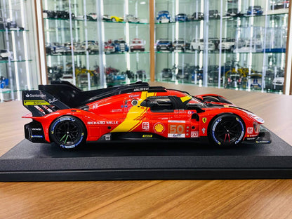 1/18 Metal Diecast Bburago Ferrari 499P #50 24h Le mans Red / yellow