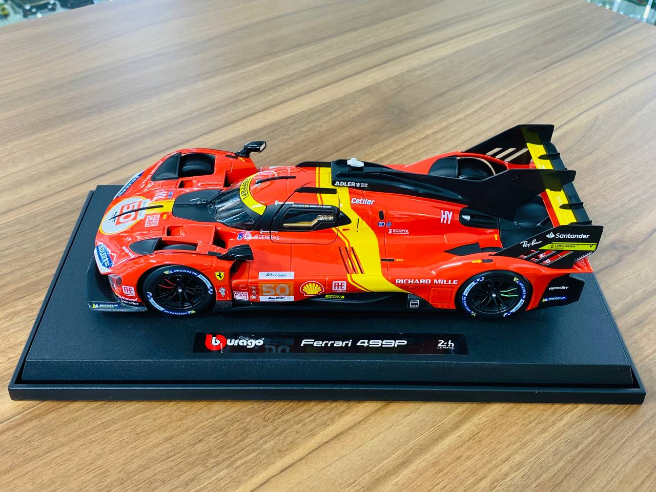 1/18 Metal Diecast Bburago Ferrari 499P #50 24h Le mans Red / yellow