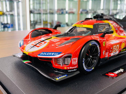 1/18 Metal Diecast Bburago Ferrari 499P #50 24h Le mans Red / yellow