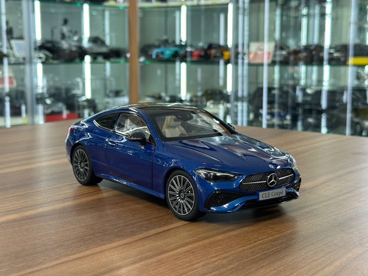 1:18 Diecast Model Norev Dealer Edition Mercedes-Benz CLE Coupé (C236) 2023 – Spectral Blue  (Full Opening)