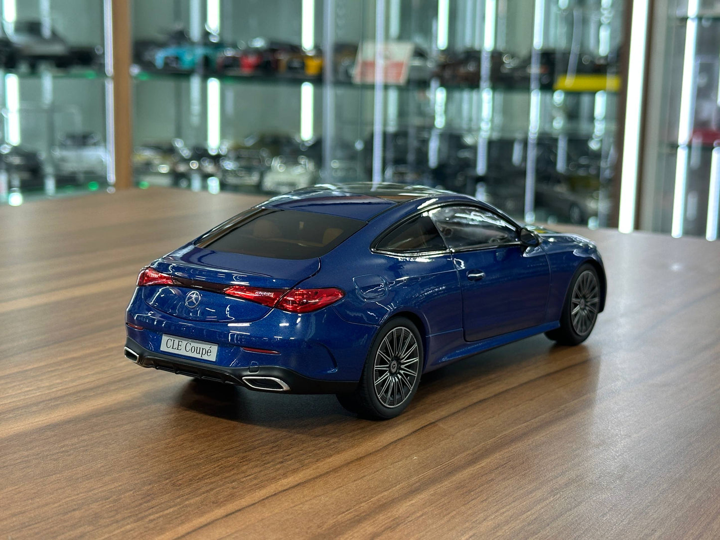 1:18 Diecast Model Norev Dealer Edition Mercedes-Benz CLE Coupé (C236) 2023 – Spectral Blue  (Full Opening)