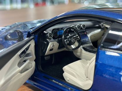 1:18 Diecast Model Norev Dealer Edition Mercedes-Benz CLE Coupé (C236) 2023 – Spectral Blue  (Full Opening)