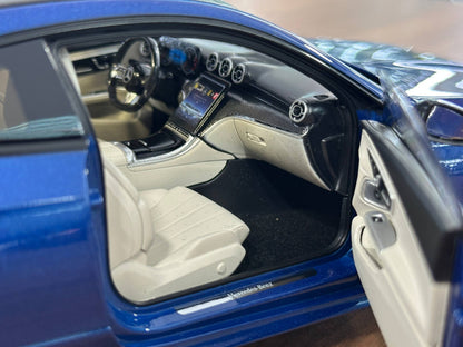 1:18 Diecast Model Norev Dealer Edition Mercedes-Benz CLE Coupé (C236) 2023 – Spectral Blue  (Full Opening)