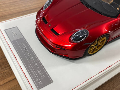 1/18 Resin IVY Models Porsche 911 S/T (992) Red / Gold rim Limited-20 pcs