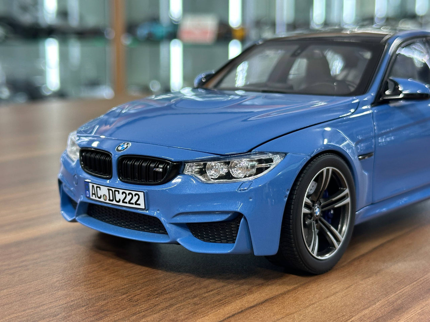 Norev Dealer Edition BMW M3 Competition (2017) – Marina Blue – 1:18 Diecast Model (Full Opening)