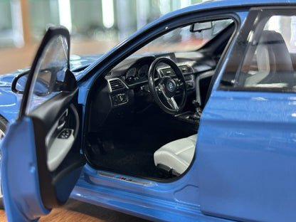 Norev Dealer Edition BMW M3 Competition (2017) – Marina Blue – 1:18 Diecast Model (Full Opening)