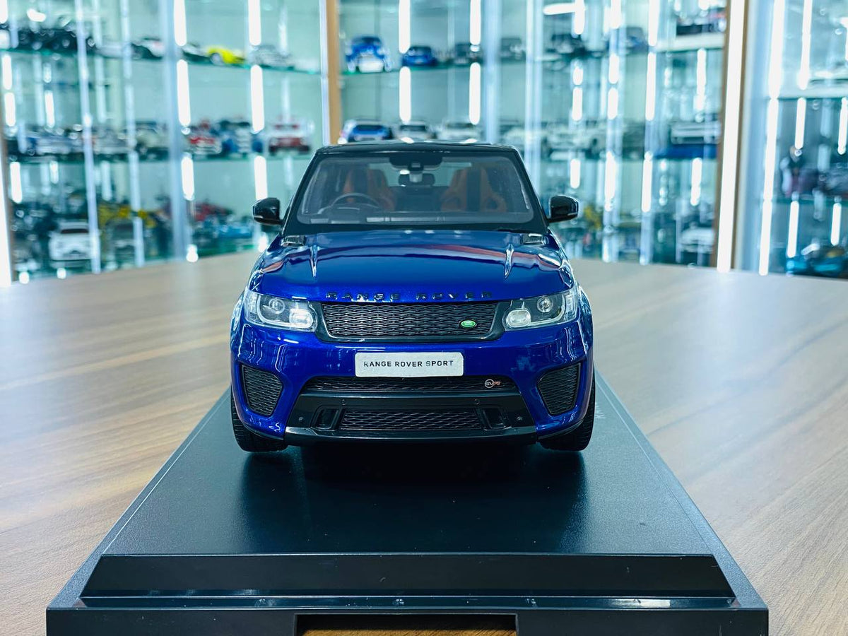 Range Rover Scale Model 1/18 Diecast Land Rover Range Rover Sport SVR Blue Kyosho Scale Model ...