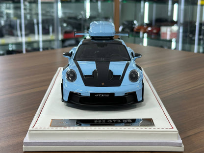 1:18 Resin Porsche 911 GT3 RS (992) – IVY Merit Models (Gulf Blue/White Livery)