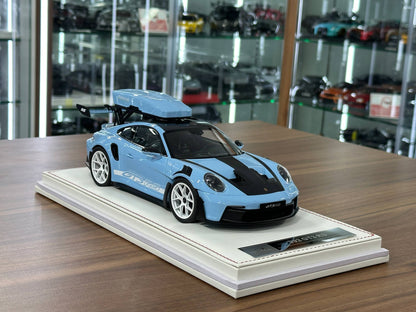 1:18 Resin Porsche 911 GT3 RS (992) – IVY Merit Models (Gulf Blue/White Livery)