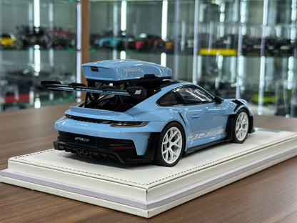 1:18 Resin Porsche 911 GT3 RS (992) – IVY Merit Models (Gulf Blue/White Livery)