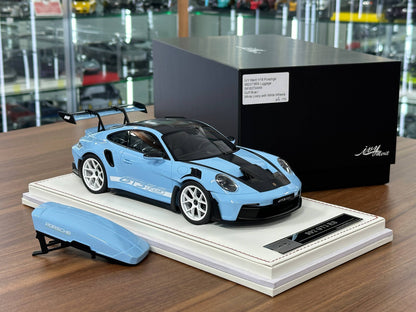 1:18 Resin Porsche 911 GT3 RS (992) – IVY Merit Models (Gulf Blue/White Livery)
