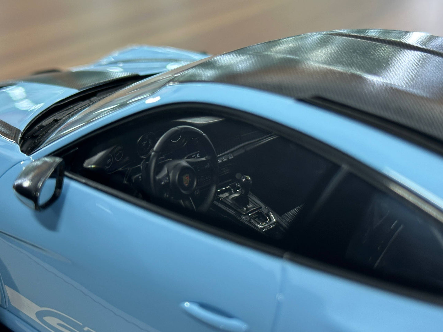 1:18 Resin Porsche 911 GT3 RS (992) – IVY Merit Models (Gulf Blue/White Livery)