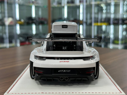 1/18 Resin Porsche 911 GT3 RS (992) – IVY Merit Models (White, Red Livery, Red Wheels)