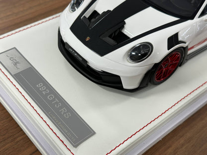 1/18 Resin Porsche 911 GT3 RS (992) – IVY Merit Models (White, Red Livery, Red Wheels)
