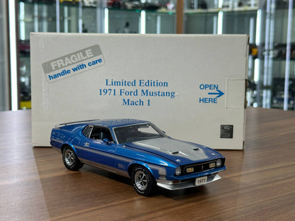 1/24 Diecast Danbury Mint Ford Mustang Mach 1 (1971) – Blue (Full Opening, Limited Edition)